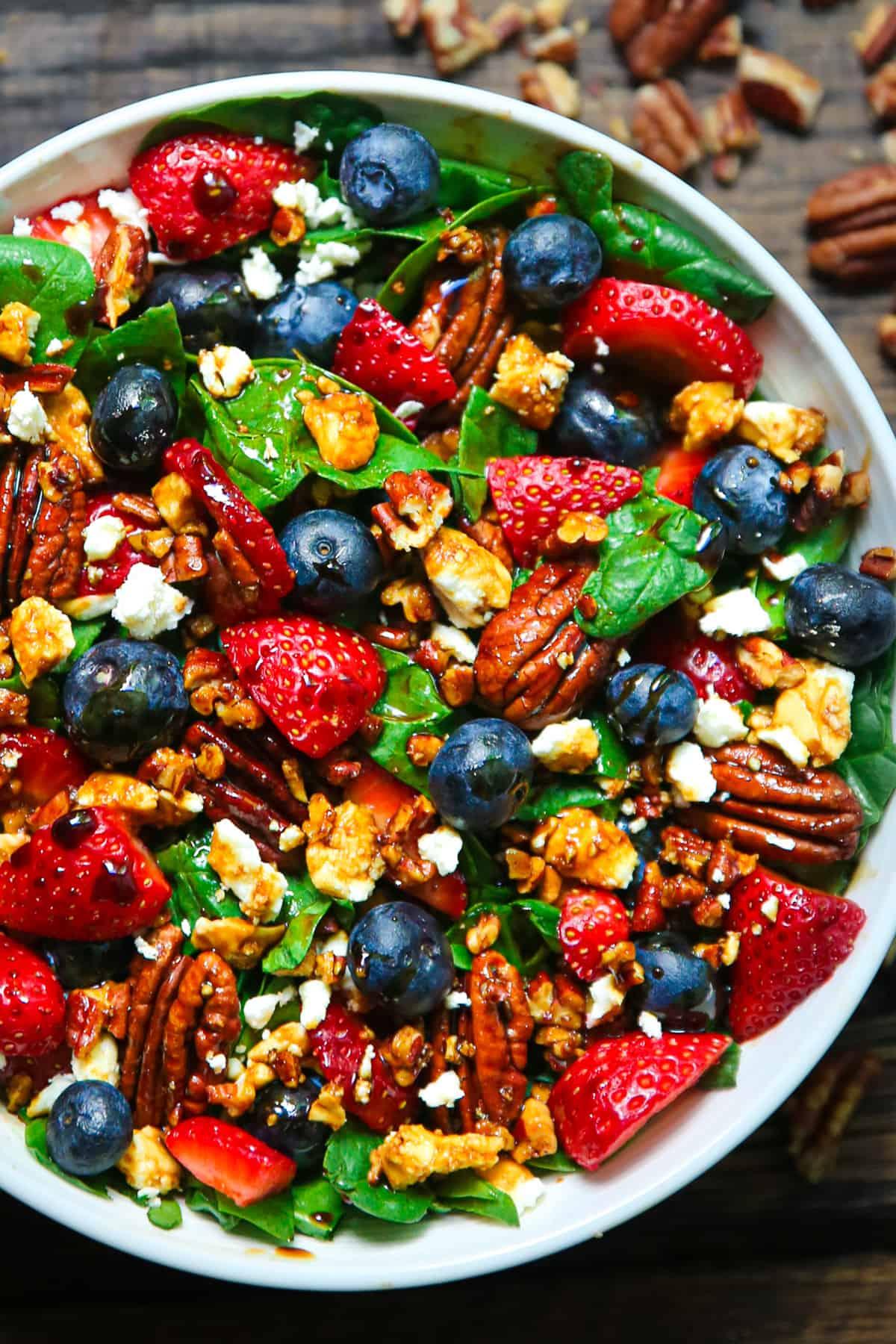 Red, White and Blue Praline Pecan Salad